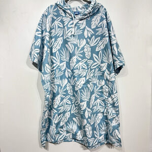 RipSkirt Women's Hawaii Beach Tropical Shadows Poncho Cover-Up One Size OS Blue